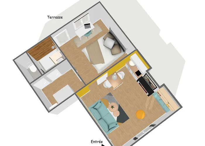 Contemporain Avec Terrasse En Centre Lejlighed *